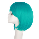 Cosplay Cyan Blue Curtain Bangs Short Bob Wig